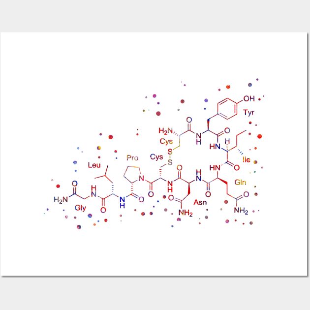 Oxytocin molecule Wall Art by RosaliArt